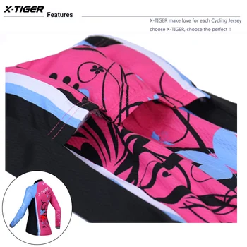 X-Tiger Ženske Kolesarske Jope Pro Dolg Rokav MTB Kolo Oblačila Kolesarska Oblačila Maillot Ciclismo Pomlad/Jesen Cestno Kolo Jersey