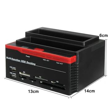 Zunanje 2.5 Inch/3,5-Palčni USB 2.0/3.0 2 SATA 1 IDE HDD Trdi Disk za Razširitveno Postajo Disk Klon Card Reader USB M2 TF kartice SD