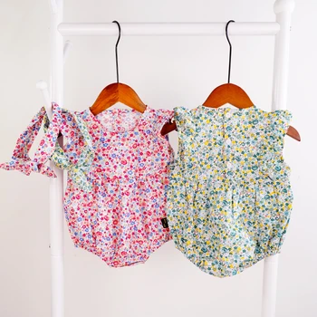 Vroče Prodati Poletje Malčke Baby Obleke Cvetlični Sladko Haljo Novorojenčka Dekleta Obleke Nove Bombaž Malčka, Igralne Obleke Foto Prop Z Glavo