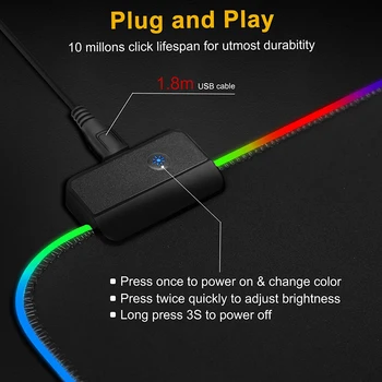Ena Piec Velike RGB LED Miško, Tipke Tipkovnice Računalniški Mizi Blazine Barva Površine Nepremočljiva Mat Multi Velikost CS Dota Igralec