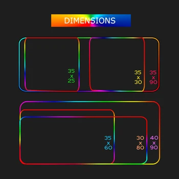 Ena Piec Velike RGB LED Miško, Tipke Tipkovnice Računalniški Mizi Blazine Barva Površine Nepremočljiva Mat Multi Velikost CS Dota Igralec