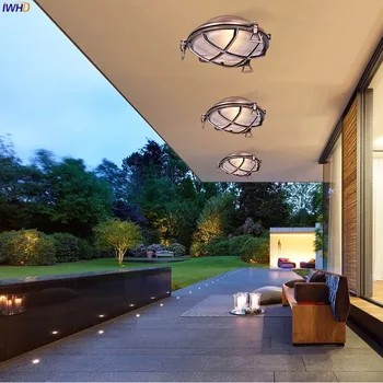 IWHD Aluminija Zunanja Razsvetljava Stenske Luči LED Verandi Balkon, Vrt Nepremočljiva IP44 Stenske Svetilke na Prostem Buitenverlichting zunanjost