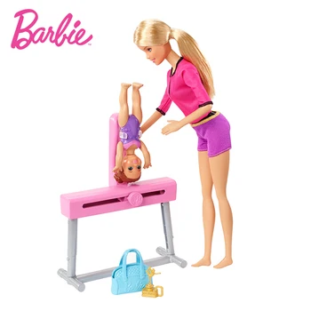 Prvotni Barbie lutka gimnastiko trener kit darilo polje dekleta igrajo vsak princesa spremeni igrača FXP39