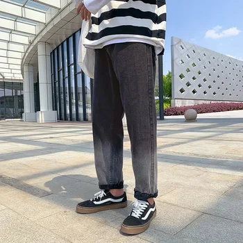 Spomladi Jeseni Leta 2020 Moda Priložnostne Svoboden priložnostne naravnost Gradient jeans moške Hong Kong slog korejski svoboden spusti harem hlače
