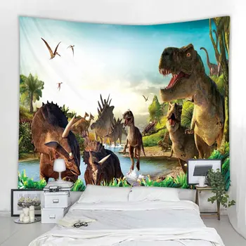 Stari dinozaver tapiserija, Jurassic Park, Dinozaver Svetu Poliester tiskanje dekoracijo sten visi krpo scene okraski visi