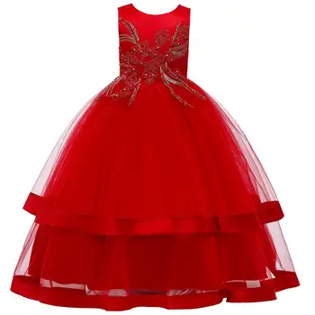 Cvetja Dekleta Obleko Vezenje Otroci Obleke Za Dekleta Kopalke Svate Formalno Princesa Obleko Otroci Oblačila 3 8 12 Let
