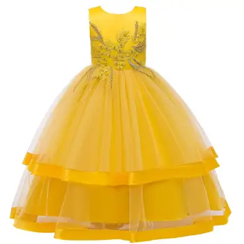 Cvetja Dekleta Obleko Vezenje Otroci Obleke Za Dekleta Kopalke Svate Formalno Princesa Obleko Otroci Oblačila 3 8 12 Let