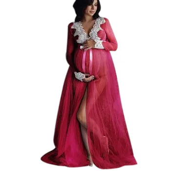 Nov Poletni Čipke Porodniškega Obleka Ženske Noseča Porodniškega Obleke Fotografija Rekvizitov, Kostumov Nosečnosti Čipke Dolgo Obleko Maxi