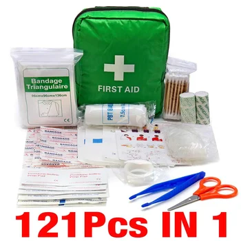 121Pcs Mini Prve Pomoči Kit Potovanja Prostem Kampiranje Doma v Gospodinjstvu Prenosni Sili Vrečko Povoj Band Aid Preživetje Zdravljenje Paket