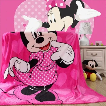 Strip Disney Mickey Mouse Lahke Tanke Flanela Mehko Prijetno Toplo Vrgel Odejo za Otroke, Odrasle, 150x200cm Bedsheet Kraljica