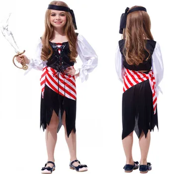 Otroci Fantje Pirat Cosplay Kostume Set za Halloween Party Dekleta Kostumi