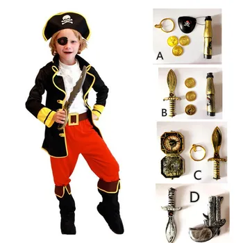 Otroci Fantje Pirat Cosplay Kostume Set za Halloween Party Dekleta Kostumi