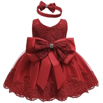 Dojenčka Stranka Obleko Poletje Otroka, Krst Princesa Obleko Za Baby Dekleta 1 Leto, Rojstni Dan Obleko Rdeče Božični Kostum Novorojenčka Oblačila