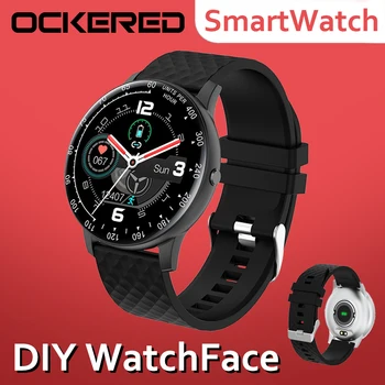Ockered Pametno Gledati Moške DIY Watchface Poln na Dotik Fitnes Tracker Srčni utrip, Krvni Tlak Pametna Ura Ženske Smartwatch za mi
