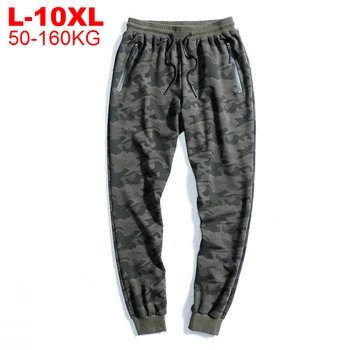 Moške Prikrivanje Sweatpants Plus Velikost 10xl 9xl Joggers Militar Moške Hlače Hip Hop Vojske Zelena Camo Hlače, Bombaž Šport Človek
