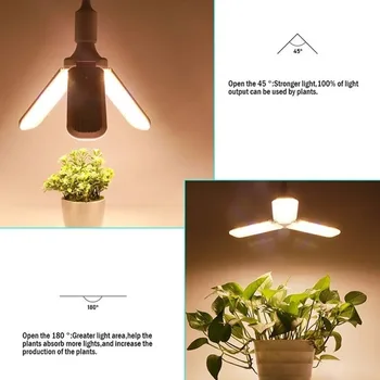 120/180/240W LED Grow Svetilka Zložljive Celoten Spekter LED Rast Rastlin, Lučka Zaprtih prostorih, Raste Luči E27 Hydroponic Rastline Rastejo Svetlobe