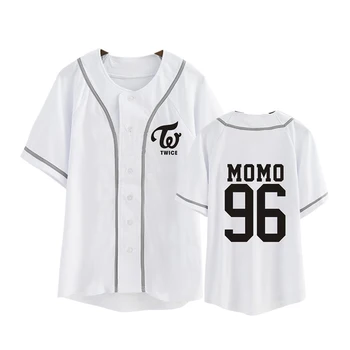 Kpop korejski Moda DVAKRAT Tretji Mini Album TWICEcoaster LANE1 Bombažno Jopico Tshirt K-POP Gumb Majice s kratkimi rokavi T-shirt PT344