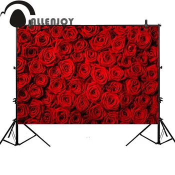 Allenjoy rdeče rose ozadje za foto studio cvet poroko Valentines ozadje photophone photobooth strokovno foto prop