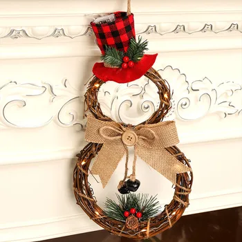 Božični Okraski, Snežaka Led Garland Xams Ornament Dobave Bell LED Venec za Domov Zunanji Božično Drevo Decor