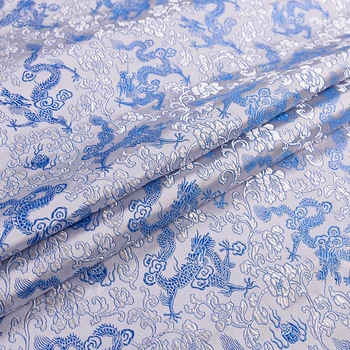 Kitajski brocade saten žakarske tkanine za cheongsam in kimono zmaj vzorec tkanine