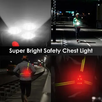 A1 LED Prsih Teči Lučka Mini Tek Luči USB Polnilne Teče Svetlobe Žep luči Za Vožnjo Prenosni Varnost opozorilna Lučka