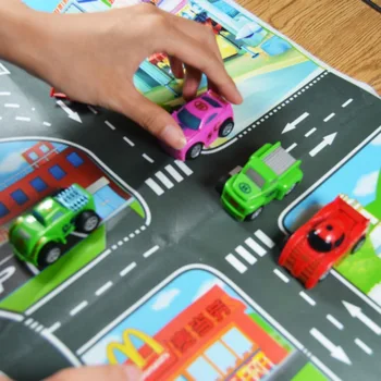 Otroci Igrače DIY Mesto Parkirišče Načrt Zemljevid Pullback Modela Avtomobila Igrače Plezanje Preproge Otroke Darila, 1 Set