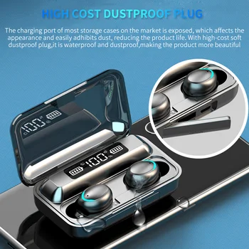 LED Bluetooth Brezžične Slušalke Mini Slušalke Čepkov TWS Touch Kontrole Šport Slušalke Noise Cancel Nepremočljiva 9D Hi-fi Zvokom