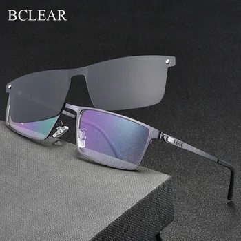 BCLEAR Optični Spektakel Okvir Moški S Posnetka Na Polarizirana sončna Očala Magnetni Očala Za Moške Recept Očala Polni Platišča
