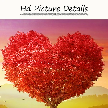 Moderne Stenske Umetnosti Rdeče Srce Drevo Krajine Platno Slikarstvo Plakatov in Fotografij za Dnevna Soba Dekor Cuadros brez okvirjev