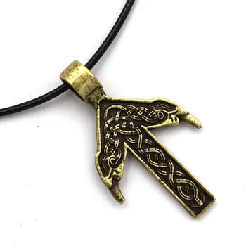 Nostalgija Bojevnik Rune Teiwaz Odin Krokar Simbol Viking Rune Nakit Ogrlica Moški Obesek Amulet Talisman Za Zmago