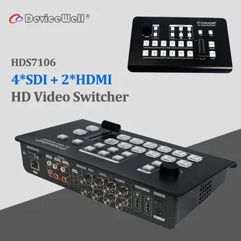 DeviceWell HDS7106 HD Video Preklopnik 6 Channel 4 SDI 2 HDMI vhodi Multiview Preklopnik za Nove Medije v Živo Oddaja TV