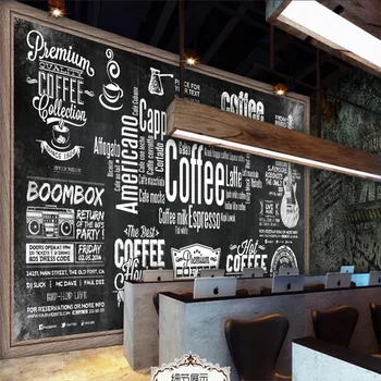 Evropski Retro Slogu Tablo Časopisna kavarna Industrijske Dekor Ozadje Ozadje Zidana Cafe, Restavracija Stene Papirja 3D