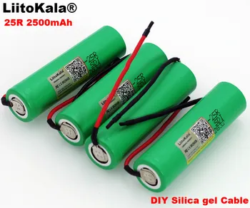 Liitokala Novo 18650 2500 mAh Akumulatorska Baterija 3,6 V INR18650-25R 20A Praznjenje + DIY silikagel Kabel