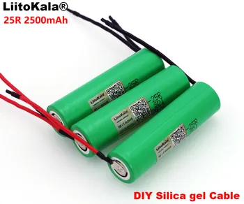Liitokala Novo 18650 2500 mAh Akumulatorska Baterija 3,6 V INR18650-25R 20A Praznjenje + DIY silikagel Kabel