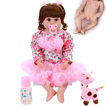 22 Palčni Prerojeni Baby Doll 56 CM Veren Realne Čudovit Baby Lutke Igrače za Celotno Telo, Silikonski Vode, ki so Dokaz Kopel Igrača Mehka Lutka