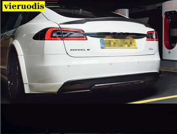 Za Tesla Model S-2017 Zadaj Krilo Spojler, Prtljažnik Boot Krila Spojlerji ogljikovih vlaken 3M Prilepite