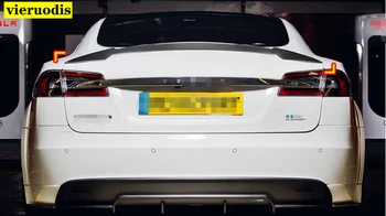 Za Tesla Model S-2017 Zadaj Krilo Spojler, Prtljažnik Boot Krila Spojlerji ogljikovih vlaken 3M Prilepite