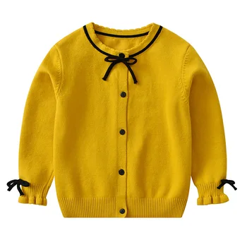 LZH otroški pulover 2020 Jeseni, Pozimi Novih Otroci Sladko Bowknot Dekoracijo, Pletene Cardigan Čistega Bombaža Dekleta Športna Jopica