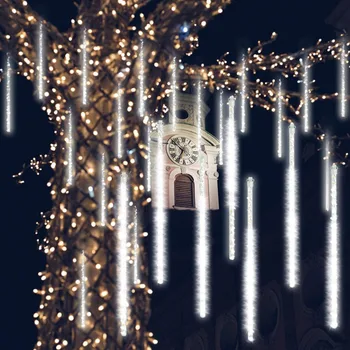 Meteor Tuš Cev Dež Niz 30 cm 50 cm LED Božič Luči svate Vrt Božič Niz Svetlobo na Prostem NewYear DecorLight
