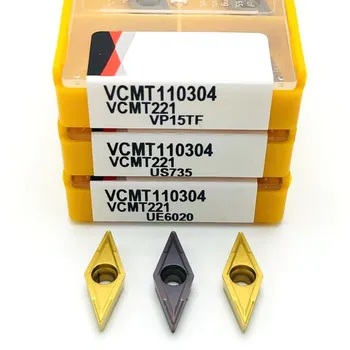 VCMT110304 VP15TF UE6020 US735 CNC jekla nerjavečega jekla volframov karbid obračanja orodje VCMT 110304 karbidne trdine rezilo