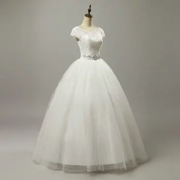 LAMYA Elegantno Poceni Kristalno Poročne Obleke 2019 Modnih Kratkih Oblek Nevesta Plus Velikost Vestido De Noiva Žogo Poročne Obleke