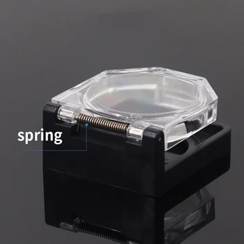 10pcs 22 mm gumb preklopi zaščitni pokrov, ravno gumb anti-misoperation prozoren pokrov kvadrat s pomlad prahu kritje
