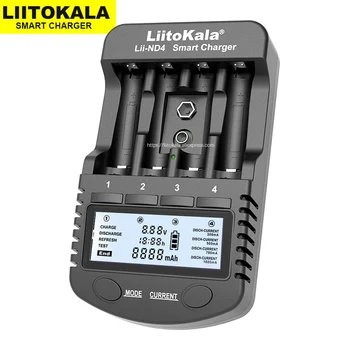 LiitoKala Lii-ND4 NiMH/Cd polnilec aa aaa polnilnik LCD Zaslon in se Preizkusite zmogljivost baterije 1,2 V, aa, aaa in 9V baterije