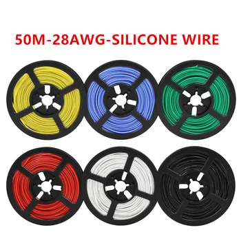 50 M/veliko 164ft 28AWG Fleksibilno Silikonsko Žice Kabel žice RC Kabel mehke Bakrene Žice Električne Žice kabel za DIY Industriji
