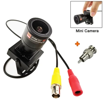 Kovinski Mikro 2.8-12mm objektiv Varifocal Mini Kamera 700tvl Nastavljiva Leča +RCA Adapter Za Varnost CCTV Kamere Avto Prehitevanje