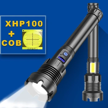 XHP100 najbolj močna led svetilka cob bliskavica led svetilko recharage 18650 taktično svetilko za povečavo lov svetilka led xhp50