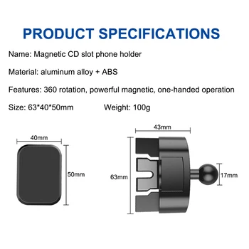 Avto Nosilec za Telefon, Magnetni Zraka Vent Gori Mobilne naprave Stojalo Režo za CD Magnet za Podporo Celic v Avto GPS Za iPhone 11 XS Samsung
