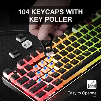 Havit Keycaps Dvojni Strel Osvetljen PBT Puding Keycap Nastavite z Puller združljiv s Češnje MX Mehansko Tipkovnico, Black&White
