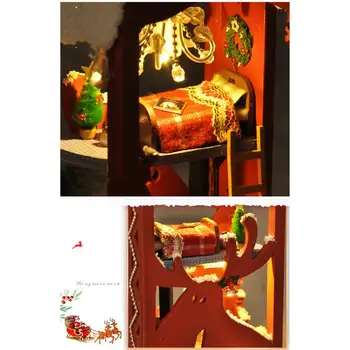DIY Božič Lutke Kabini Koči Miniaturni DIY Hiša Dekoracijo Božič Božič Visi Drevo Decor Božična Darila za Rojstni dan