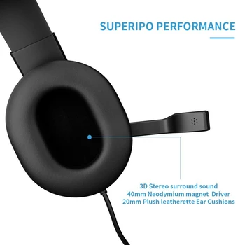 3,5 mm Žične Slušalke Z Mikrofonom Gaming Slušalke Slušalke Nizko Bas Stereo Za Ps4 Xbox En Pc
